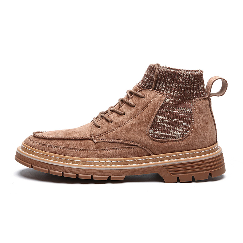 حذاء مارتن عالي للرجال مع جوارب بتصميم كبير للرأس