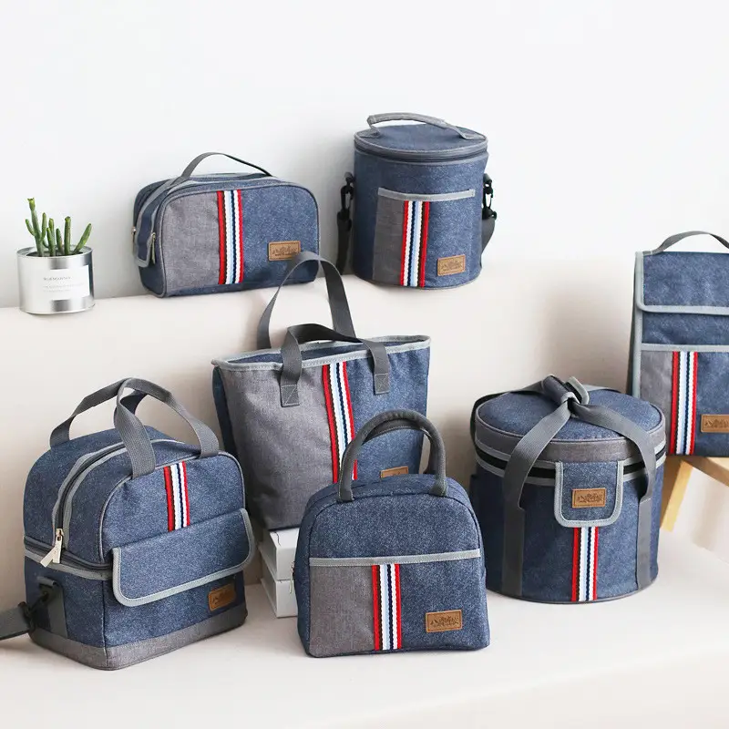 Office Worker Insulated Portable Round Lunch Bag