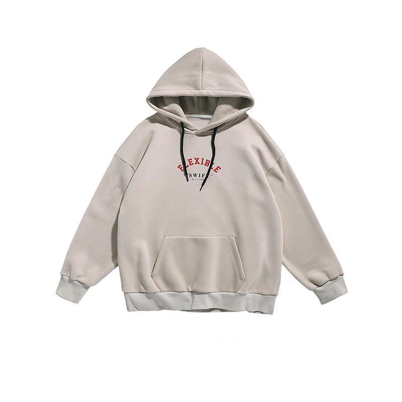 Autumn and winter new loose plus fleece hoodie sweater coat