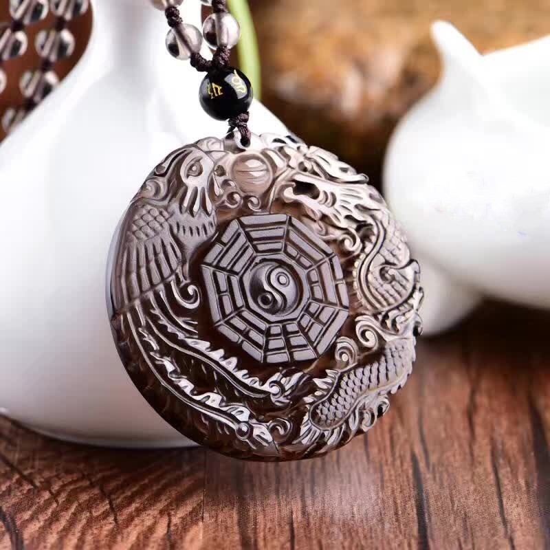 Obsidian pendant necklace