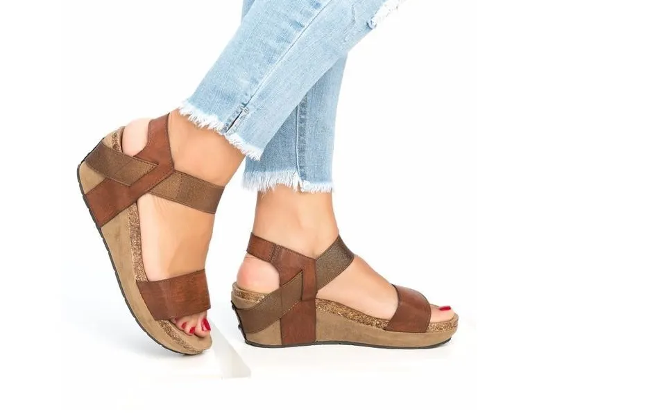 Casual mid-heel sandals 40-43 - Brown