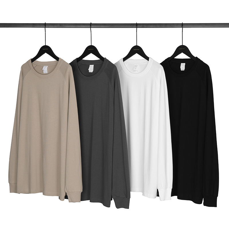 European and American high street split bottom solid color bottoming shirt