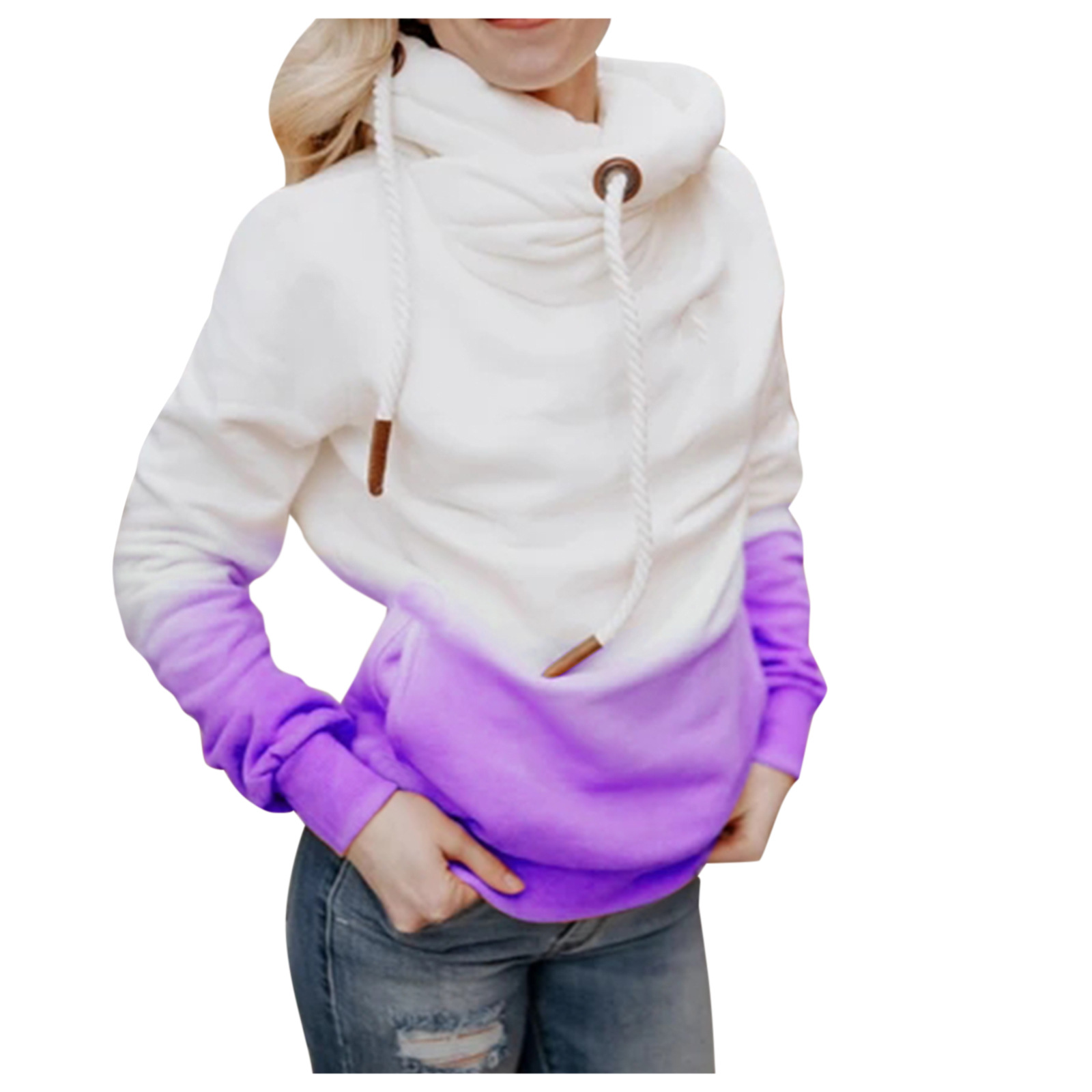 Tapered crew neck white Pullover