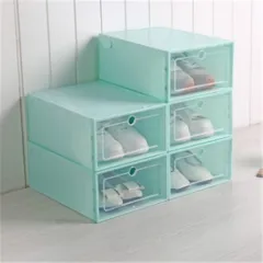 Transparent shoe box - Green 6Boxes - View 1