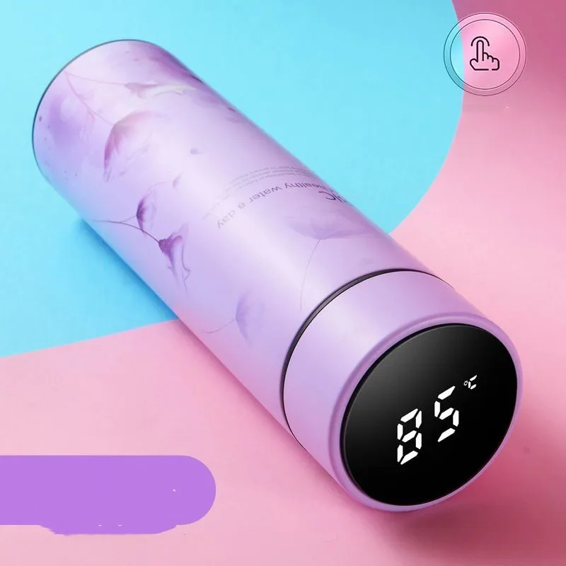 Temperature display temperature control cup water cup - Purple