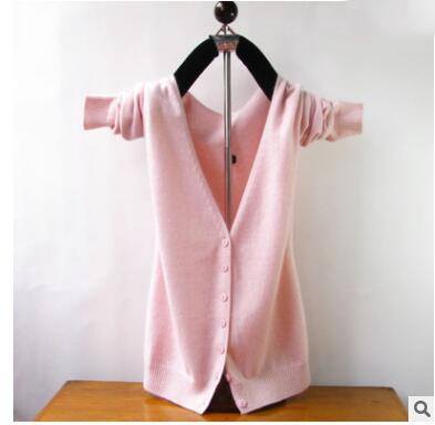 Knitted cashmere cardigan women's v-neck women's sweater