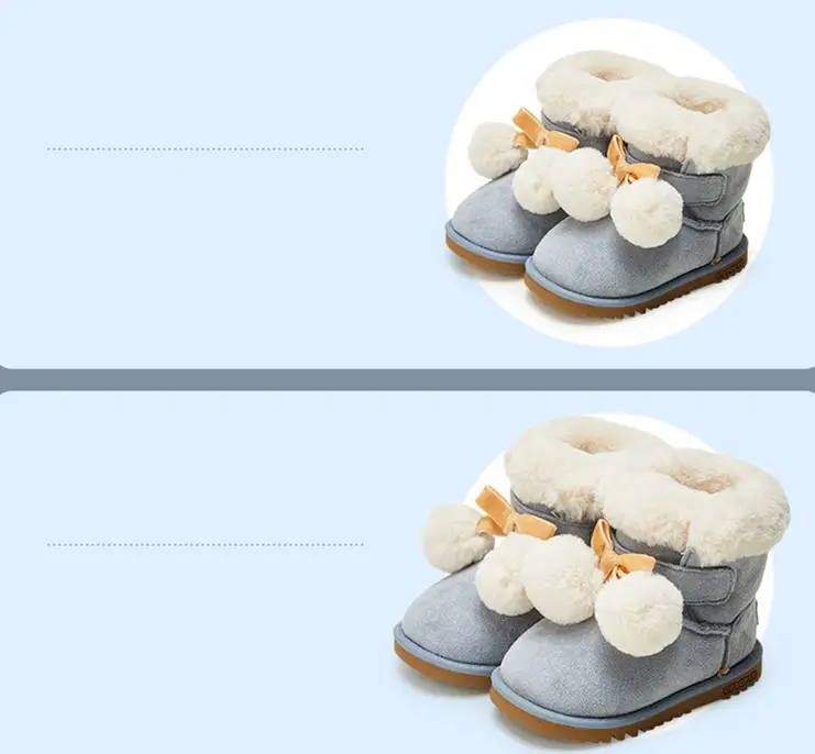 Toddler warmth new female baby snow boots