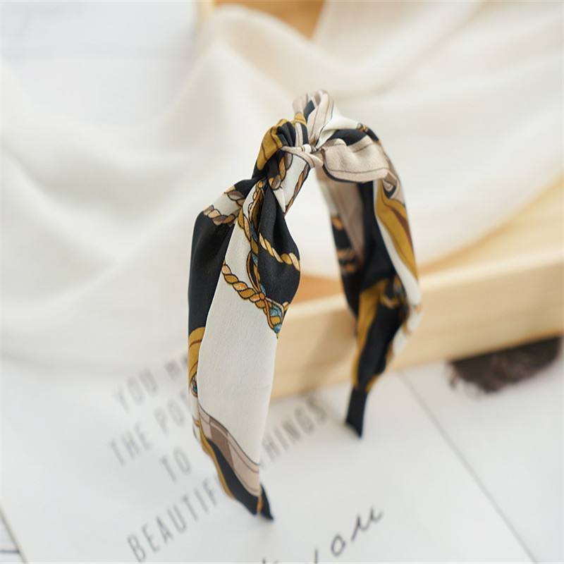 Retro Japanese Style knotted Headband Korean Print Chain - Shop at LoveMi