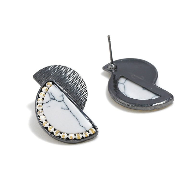 Micro Marble Geometric Earrings