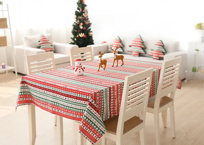 Christmas theme tablecloth rectangular cotton and linen festival square round table - Photo Color