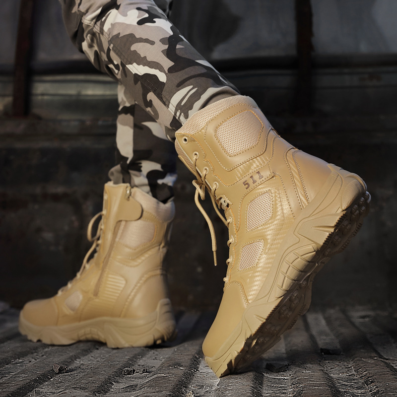 High-top large size anti-smashing outdoor tooling boots