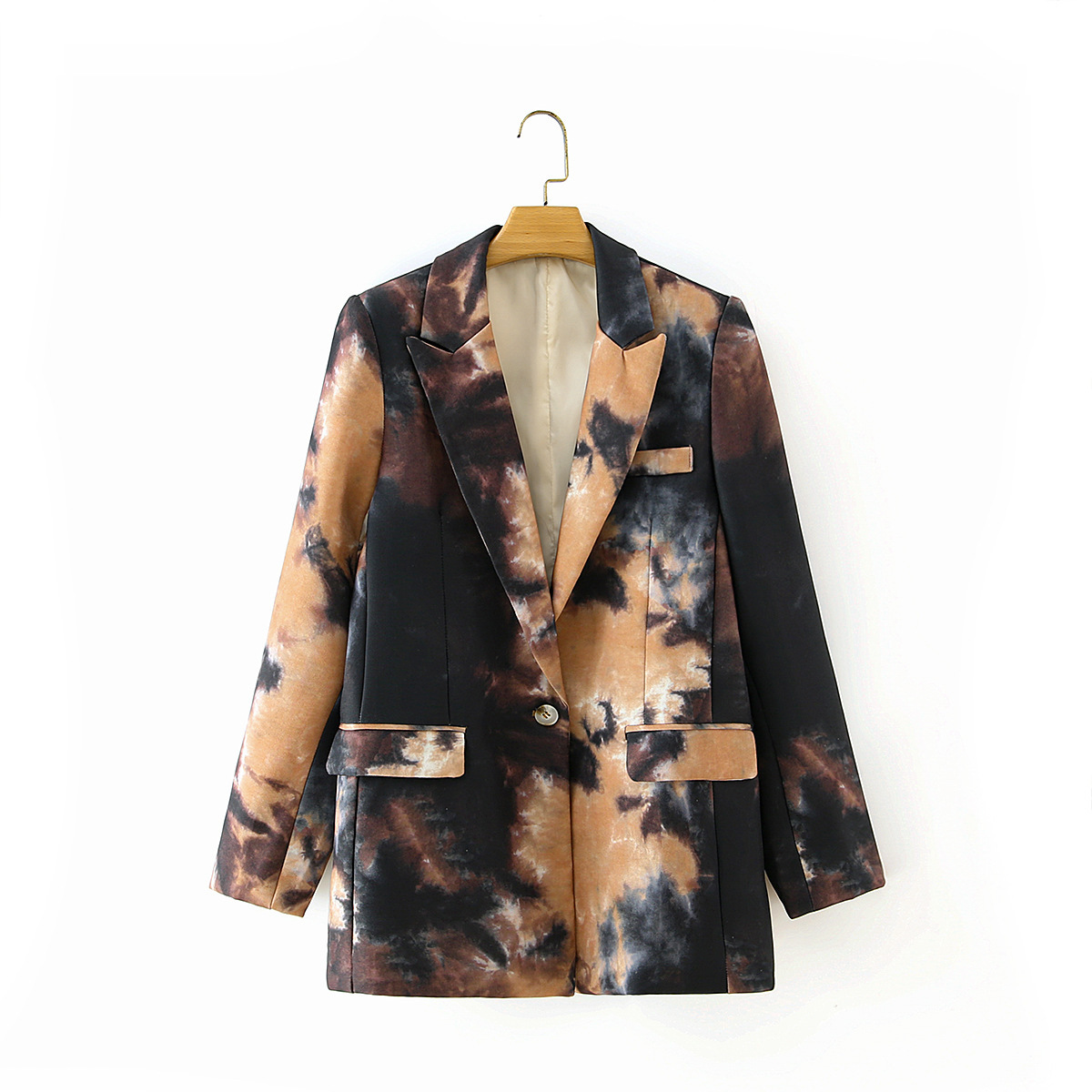 Vintage ink graffiti one button suit jacket