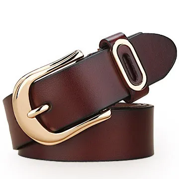 Leather ladies belt Coffee - Shop at LoveMi