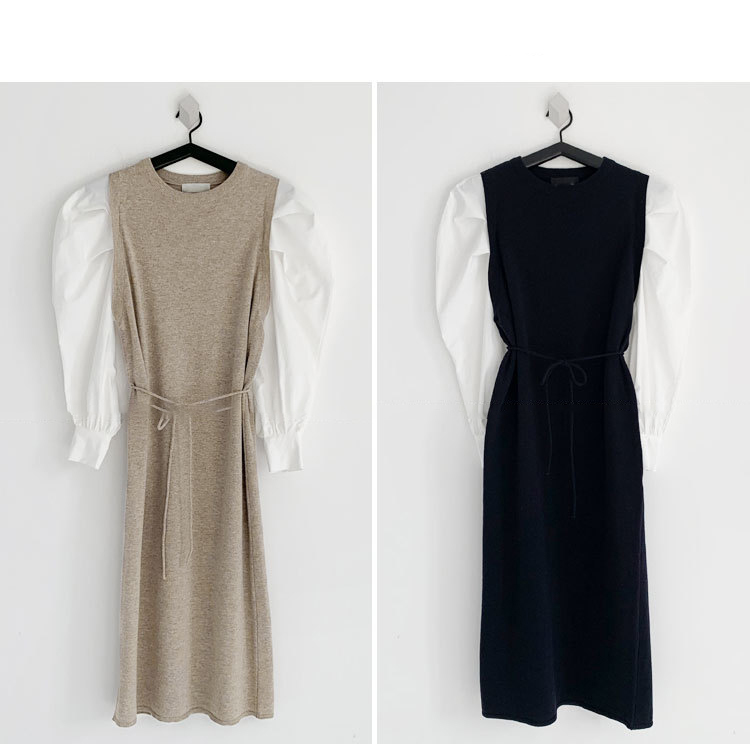 Knit stitching dress