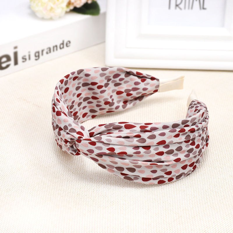 Simple Headband Printed Fabric Wide Brim Headdress Pink - Shop at LoveMi