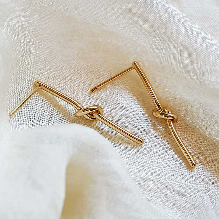 Long knot Gold Earrings