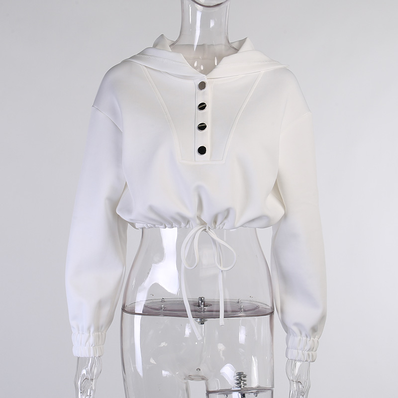 Women's Short Coat Top With Drawstring Hoodie