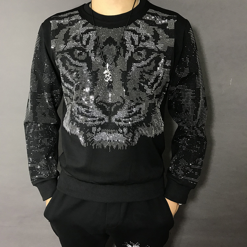 Men's Tiger Head Long Sleeve Sweatshirt