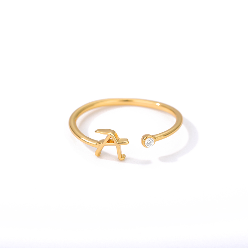 Golden stainless steel unisex ring
