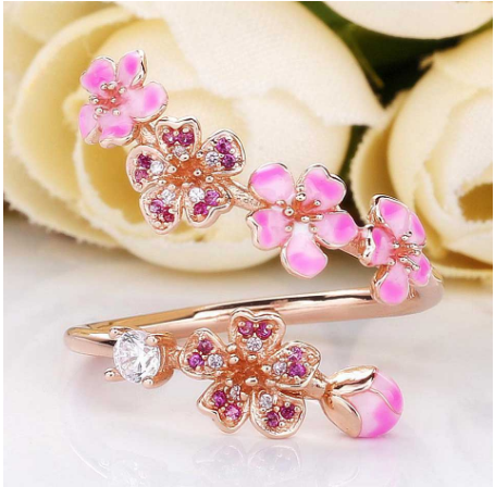 Flower petal flower ring