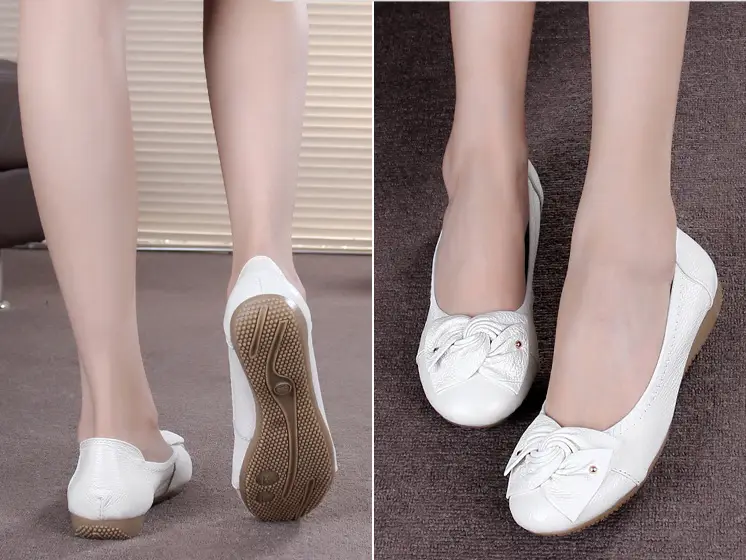 Flat shallow mouth middle-aged women's shoes
