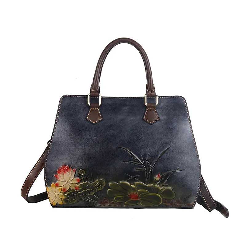 Original first layer cowhide handbags - Black