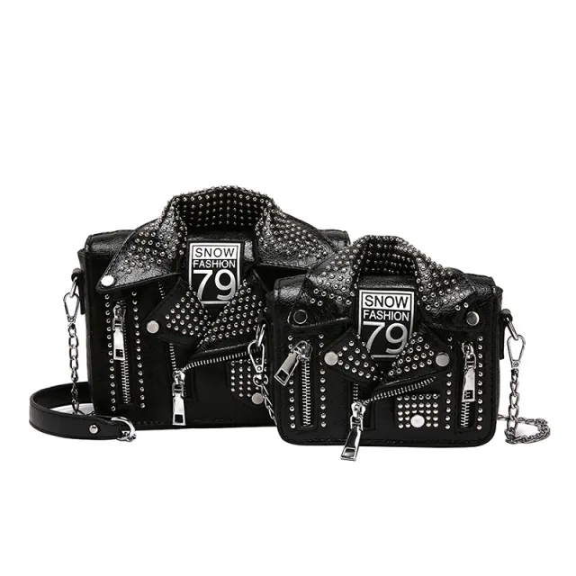 The New Punk Rivet Shoulder Messenger Handbag Black - Shop at LoveMi