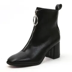 Round toe Martin boots - Black - View 1