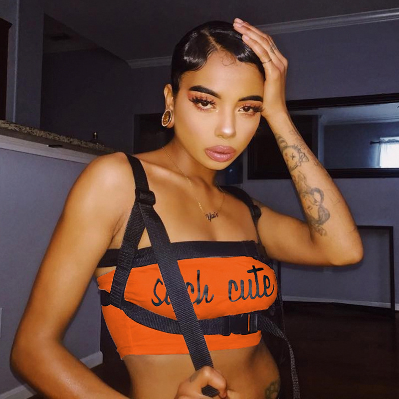 Schoolbag buckle stitching tube top vest