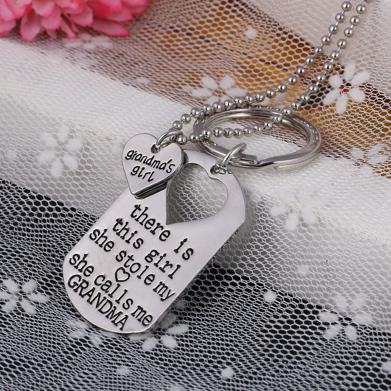 Two-piece heart-shaped necklace keychain