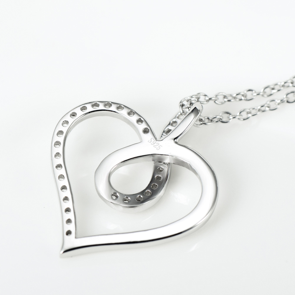 S925 Sterling Silver Love Micro Set Necklace