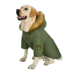 Dog Clothes Autumn And Winter Large Dog Down Jacket - Green - View 1