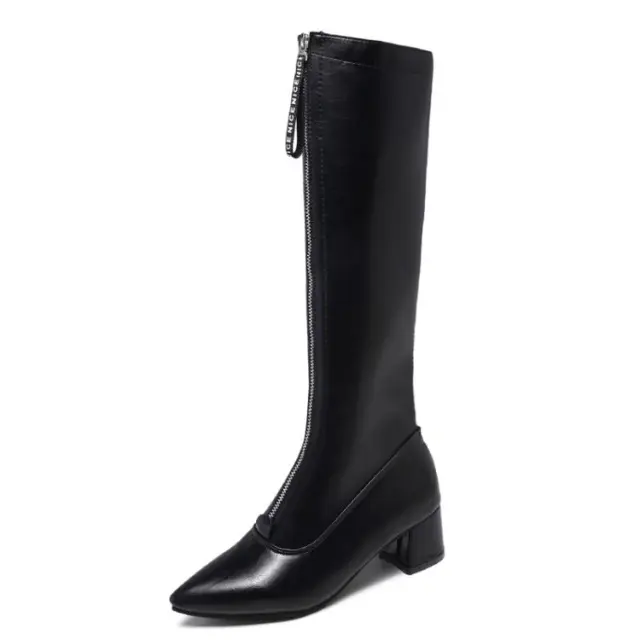 Autumn and winter boots leather boots Black - Shop at LoveMi