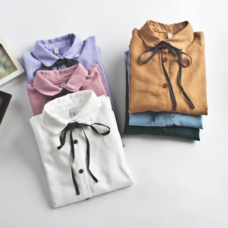 New All-Match Long-Sleeved Small Bow Shirt