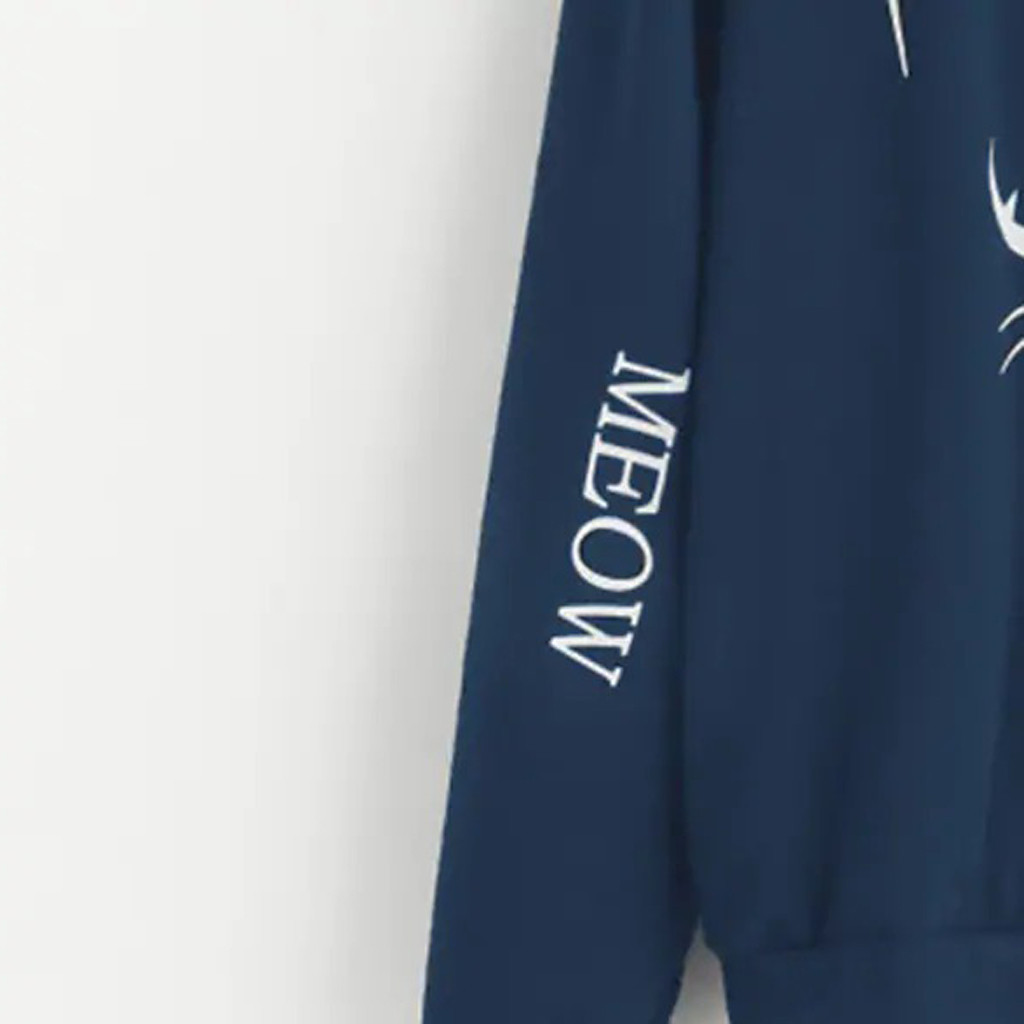 Printed long sleeve loose hoodie