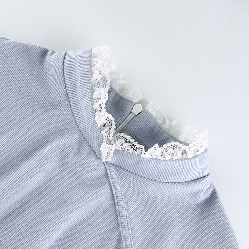 Women's Cheongsam Solid Color Lace Jumpsuit Slim Slimming Skirt