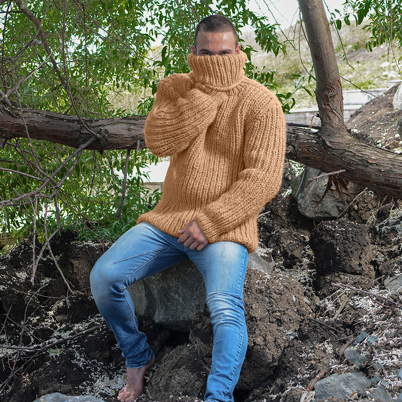 Autumn And Winter Loose-Fitting Men's Casual Turtleneck Sweater Fashion