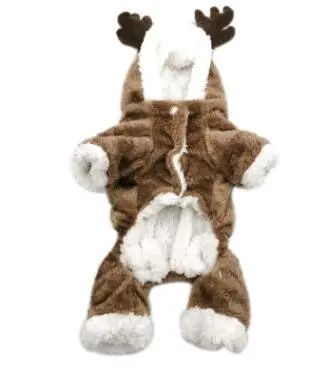 New pet dog elk double layer thick winter coat Brown - Shop at LoveMi