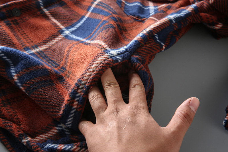 European and American men's casual plaid long-sleeved shirt