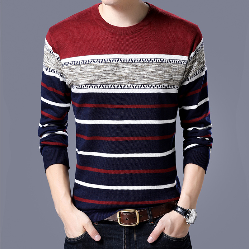 Striped color block sweater