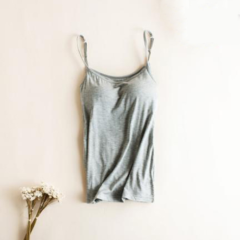 One piece bottoming shirt with chest pad camisole