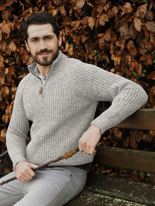 Slim-fit Zipper Solid Color Pullover Turtleneck Sweater