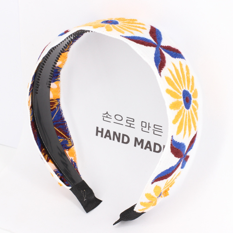 Headdress Retro Bohemian Totem Embroidery Ethnic Style Knotted Headband 4Style - Shop at LoveMi