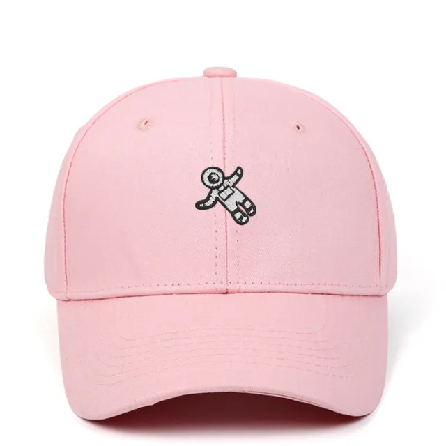 Astronaut Embroidered Baseball Hat Pink - Shop at LoveMi