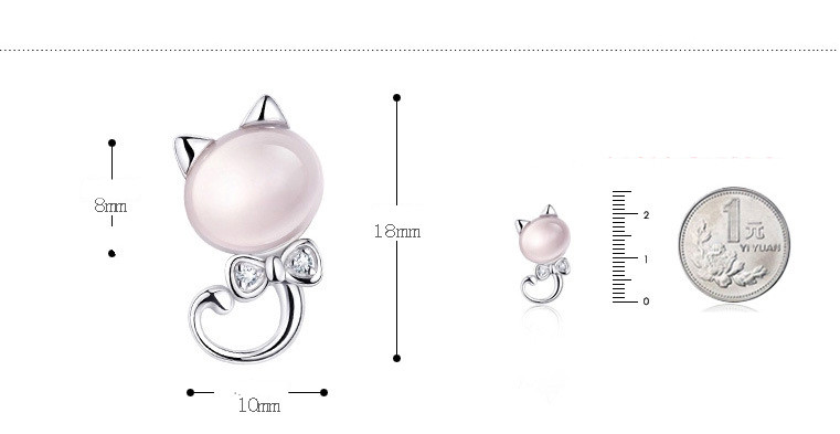 Cute And Creative  Kitten Pink Crystal Pendant