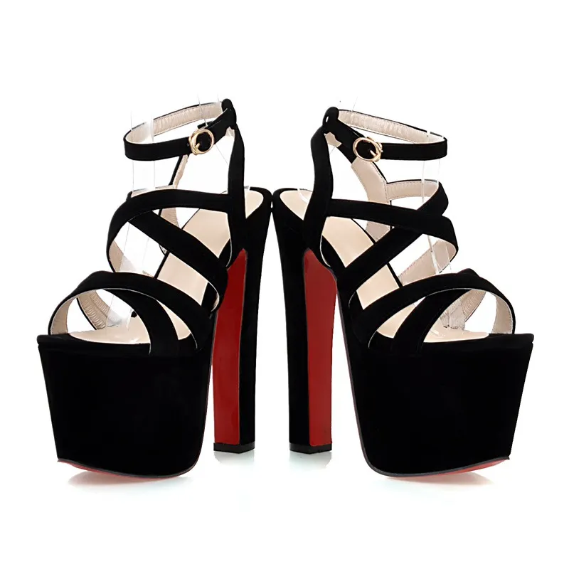 Stage catwalk high heel women's shoes - Black