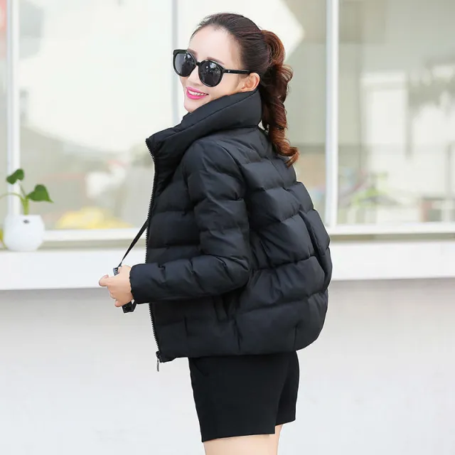 Fashionable warm short cotton coat Black - Shop at LoveMi
