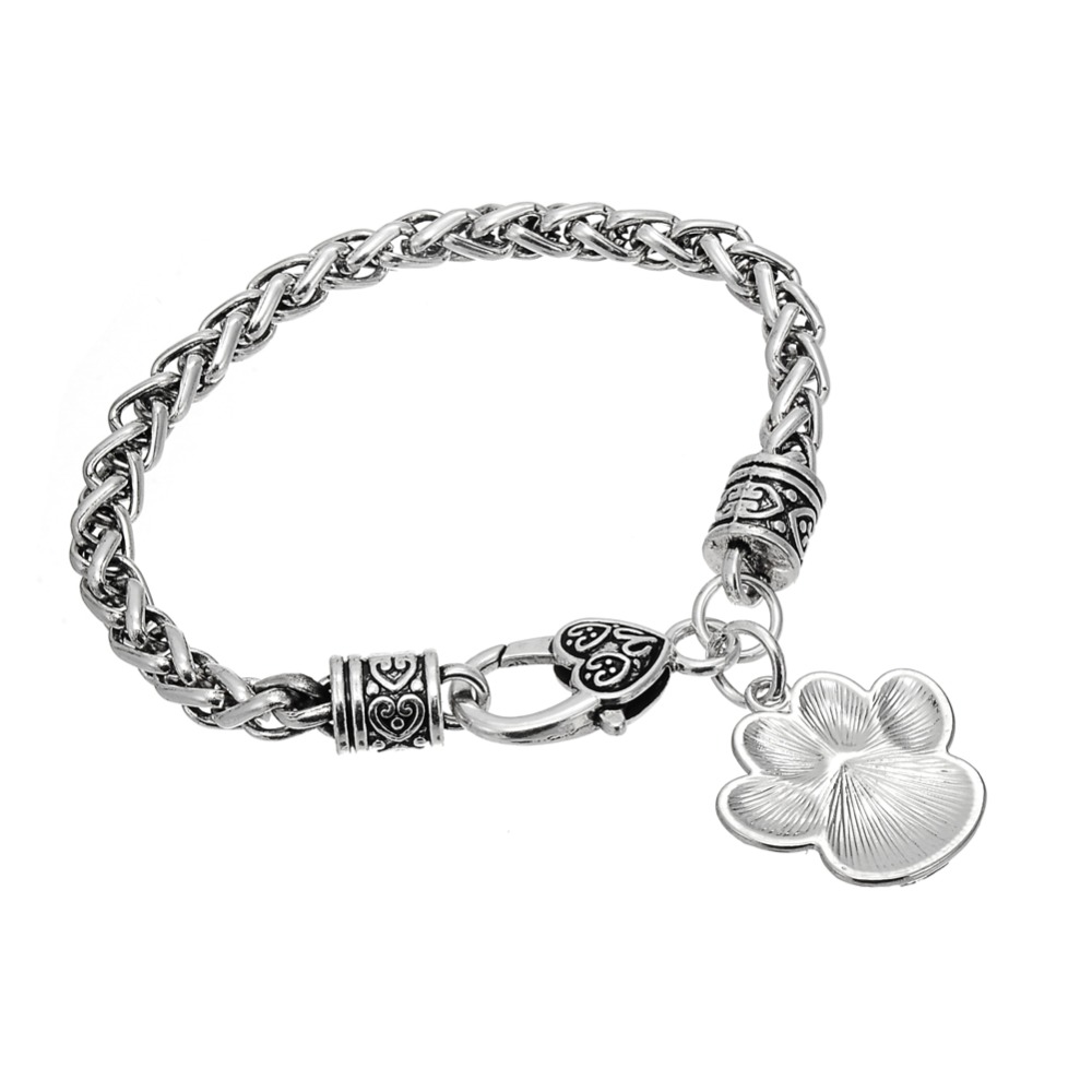 Cartoon animal footprints paw print pendant bracelet