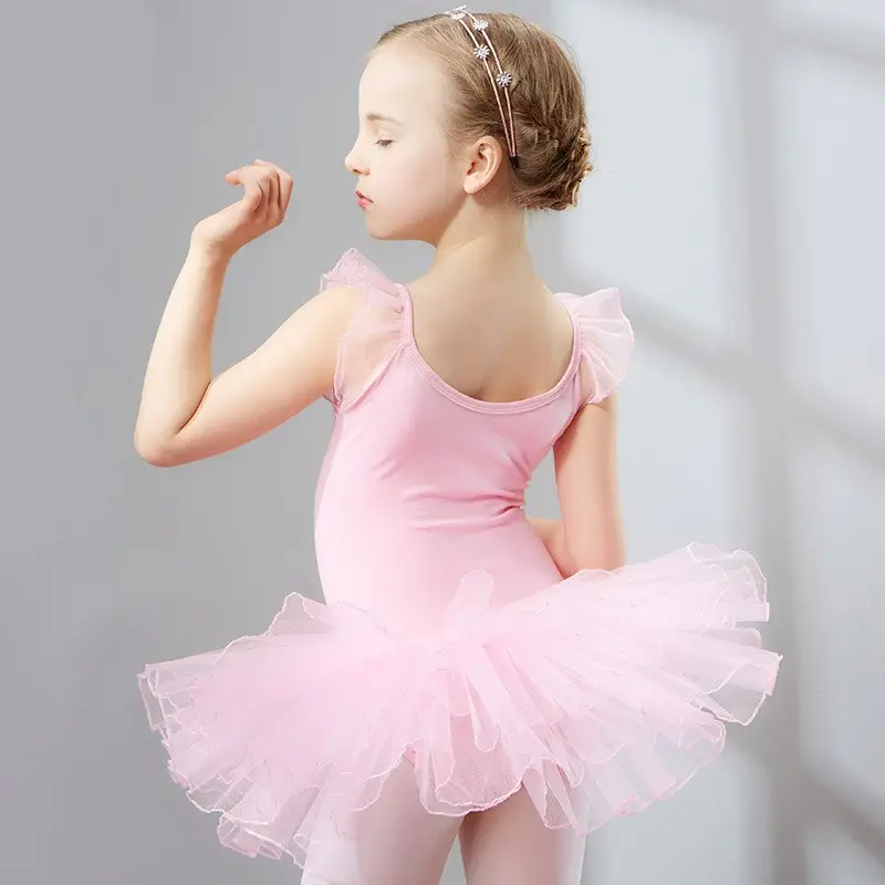 Girls' short sleeve ballet skirt