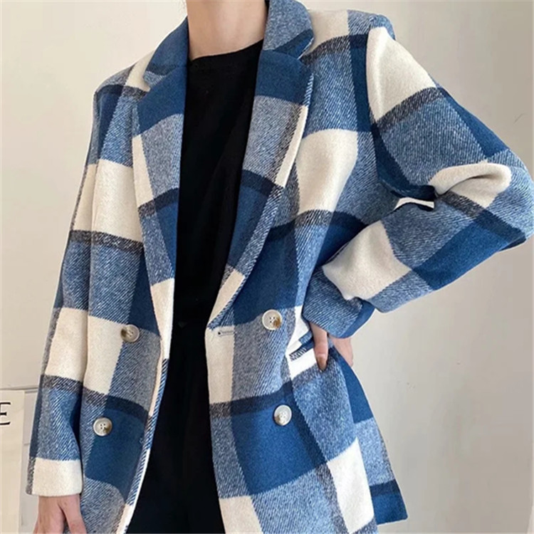 Retro plaid suit jacket